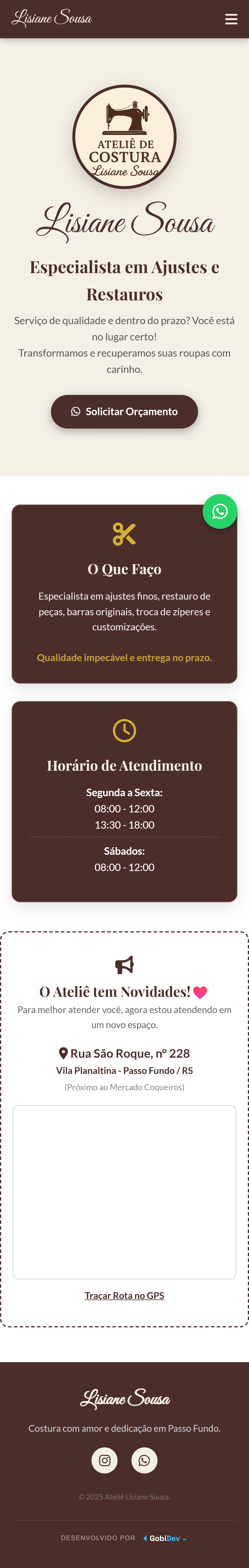 Site Ateliê Lisiane