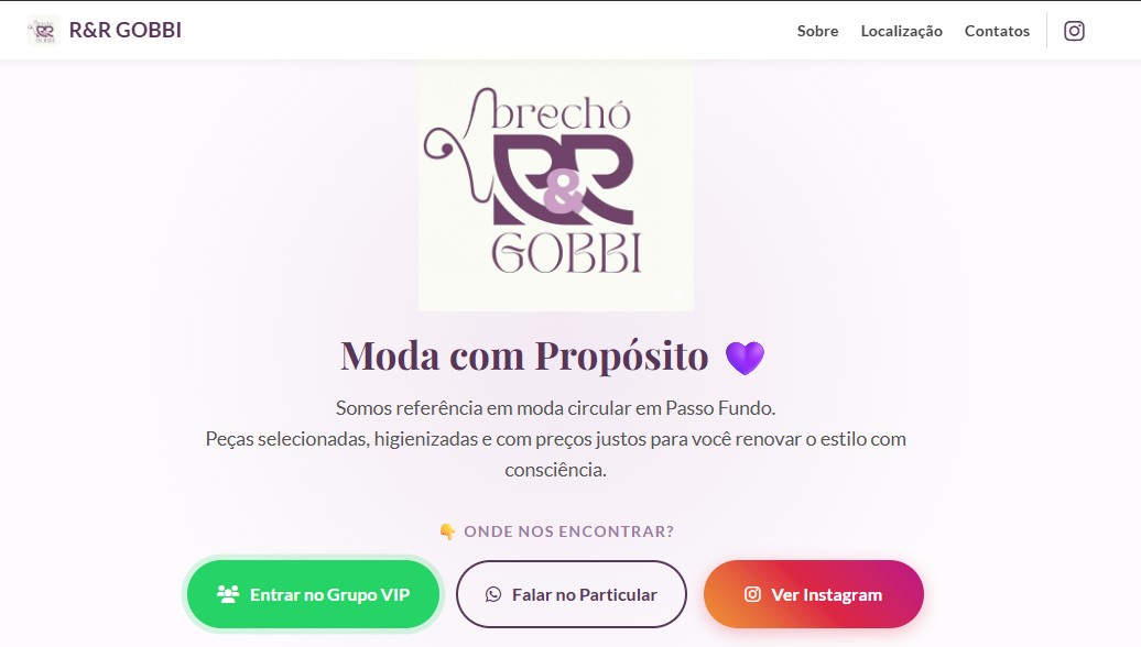 Site Brechó RR Gobbi